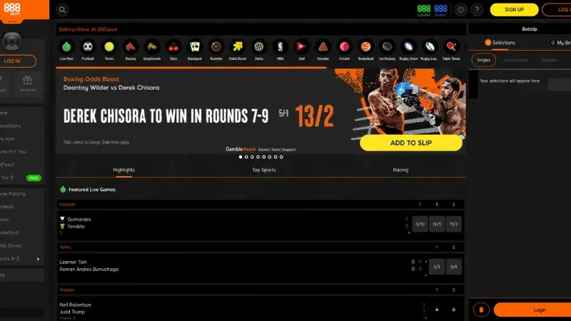 888sport homepage screenshot – a leading betting site not on GamStop offering generous bonuses and diverse sports coverage